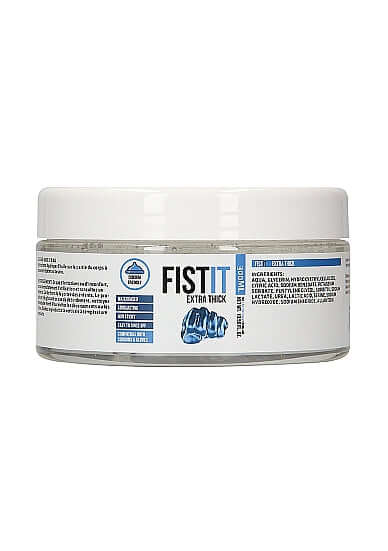 Fist It Extra Thick Water Based Lubricant 300ml jar from Shots Toys with white label and blue fist logo.