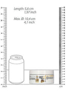 Fist It Numb Water-Based Lubricant 10.1 oz container compared to soda can for size illustration.
