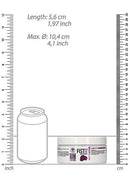 Shots Toys PharmQuests Fist It Anal Relaxer 300ml size comparison with can and rulers showing dimensions