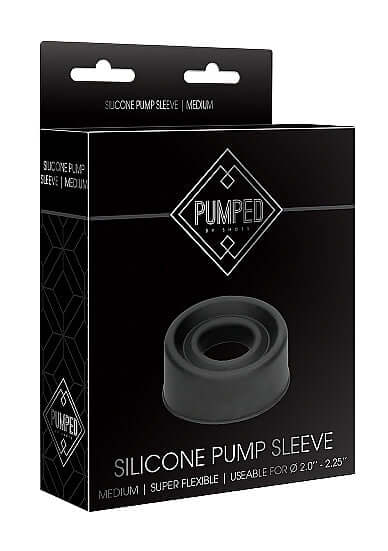 SHOTS AMERICA Pumped Silicone Pump Sleeve Medium Black at $5.99