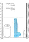 Realrock Cock 6-Inch Clear Blue Dildo with Balls, Suction Cup, Size Comparison with Can and Lipstick