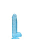 SHOTS AMERICA Realrock Cock 6 inches Realistic Dildo with Balls Clear Blue at $14.99