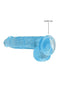 Realrock Cock 6-Inch Clear Blue Dildo with Balls, Suction Cup, Body-Safe, Realistic Design by Shots Toys America