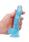 SHOTS AMERICA Realrock Cock 6 inches Realistic Dildo with Balls Clear Blue at $14.99