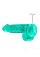 SHOTS AMERICA Realrock 6 inches Realistic Dildo with Balls Turquoise Green at $13.99