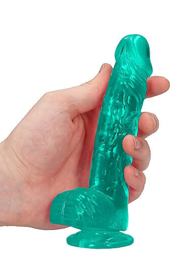SHOTS AMERICA Realrock 6 inches Realistic Dildo with Balls Turquoise Green at $13.99