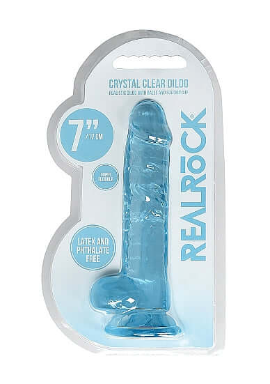 SHOTS AMERICA Realrock 7 inches Realistic Dildo with Balls Blue at $17.99