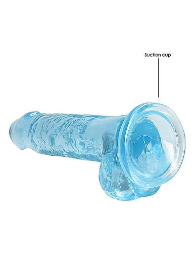 Realrock 7 inches Blue Realistic Dildo with Balls and Suction Cup from Shots Toys America