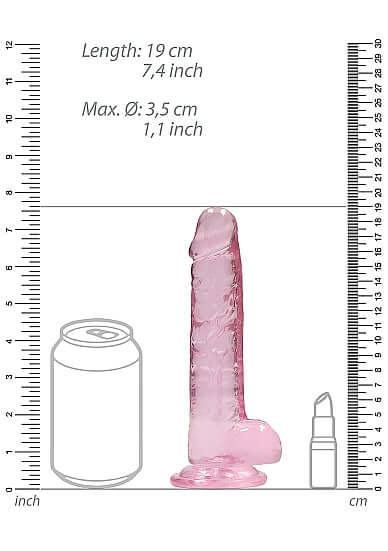 SHOTS AMERICA Real Cock 7 inches Realistic Dildo with Balls Pink at $14.99
