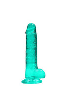 Realrock 7-Inch Turquoise Green Realistic Dildo with Balls and Suction Cup for Hands-Free Fun