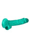 Turquoise Green Realrock 7-Inch Realistic Dildo with Balls and Suction Cup