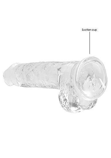 SHOTS AMERICA Realrock Crystal Clear Dildo with Balls 8 inches at $21.99