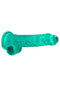 SHOTS AMERICA Realrock 8 inches Realistic Dildo with Balls Turquoise Green at $23.99