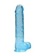 Realrock 9 inches Realistic Dildo Blue with Balls and Suction Cup