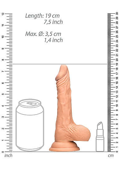 SHOTS AMERICA Realrock 7 inches Dong Flesh Light Skin Tone with Testicles at $21.99