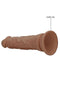 Realrock 7 inches dong in tan medium skin tone featuring a suction cup base for hands-free enjoyment.