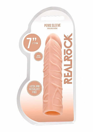 SHOTS AMERICA Realrock Penis Sleeve 7 inches Flesh Light Skin Tone at $11.99