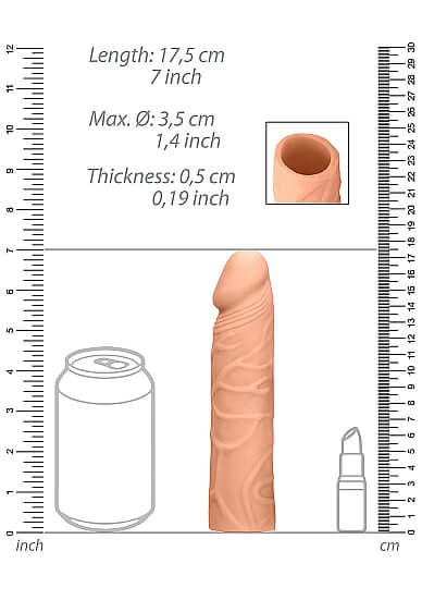 SHOTS AMERICA Realrock Penis Sleeve 7 inches Flesh Light Skin Tone at $11.99