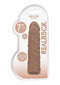 Realrock Penis Sleeve 7 inches in medium skin tone packaging, realistic texture, and detail, body-safe and phthalate-free material