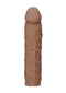 Realrock Penis Sleeve 7 inches in medium skin tone with realistic textures from Shots Toys
