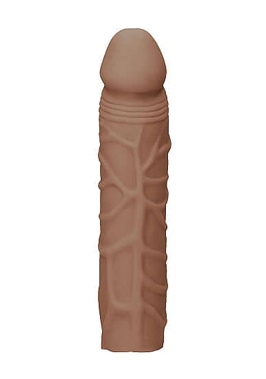 Realrock Penis Sleeve 7 inches in medium skin tone with realistic textures from Shots Toys