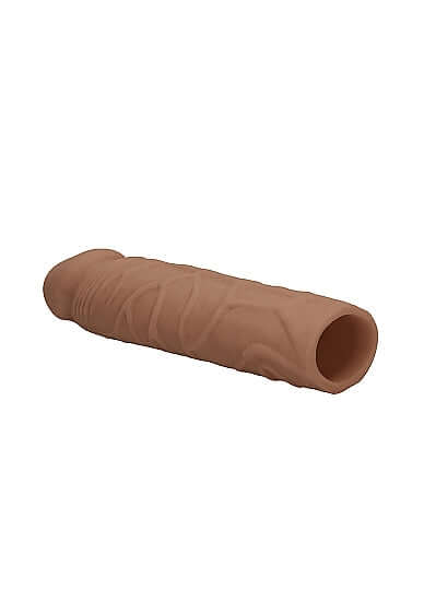 Realrock Penis Sleeve 7 inches in medium skin tone with lifelike shapes and textures for enhanced pleasure.