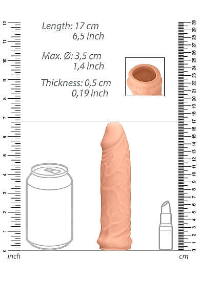 SHOTS AMERICA Realrock Penis Sleeve 6 inches Flesh Light Skin Tone at $12.99