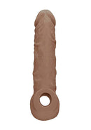 Realrock Penis Sleeve 8 inches - Tan Medium Skin Tone
