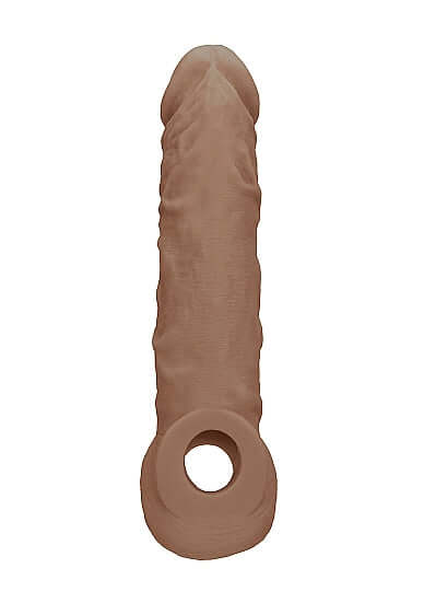 Realrock Penis Sleeve 8 inches - Tan Medium Skin Tone