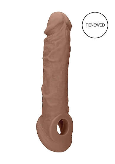 Realrock Penis Sleeve 8 inches - Tan Medium Skin Tone