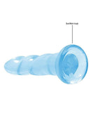 Non-Realistic 7-Inch Blue Clear Dildo with Suction Cup for Anal and Vaginal Use
