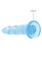 Non-Realistic 7-Inch Blue Clear Dildo with Suction Cup for Anal and Vaginal Use