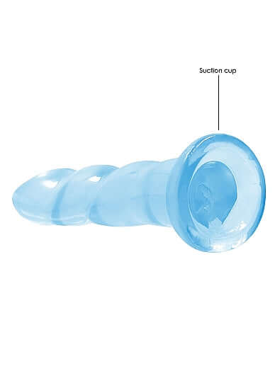Non-Realistic 7-Inch Blue Clear Dildo with Suction Cup for Anal and Vaginal Use