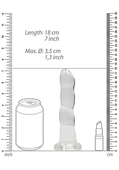 SHOTS AMERICA Non-Realistic Dildo with Suction Cup 7 inches Transparent, Clear at $18.99