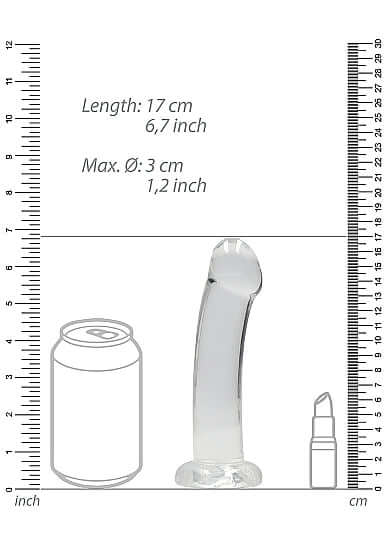 SHOTS AMERICA Realrock Non-Realistic Dildo with Suction Cup 7 inches Transparent Clear at $14.99