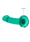 Turquoise green 7-inch non-realistic dildo with suction cup from Shots Toys America.