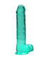 SHOTS AMERICA Realrock Realistic Dildo with Balls 10 inches Turquoise at $39.99