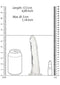 Realrock Slim 6-Inch Transparent Dildo dimensions with a can and lipstick for size comparison.