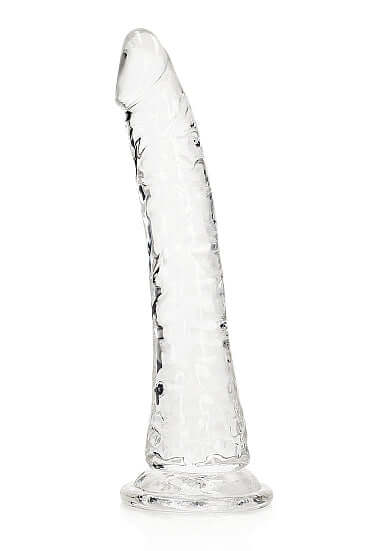 Realrock Slim Dildo 7 inches Transparent Clear by Shots Toys for anal and vaginal pleasure