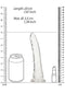Realrock Slim Dildo Transparent Clear 7 inches with size comparison next to soda can and lipstick.