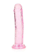 Realrock Crystal Clear 6-Inch Dildo by Shots Toys in translucent design suitable for anal and vaginal pleasure.