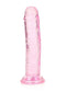 Realrock Crystal Clear 6-Inch Dildo by Shots Toys in translucent design suitable for anal and vaginal pleasure.