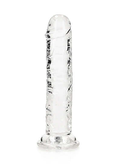 RealRock Straight Realistic 6" Transparent Clear Dildo from Shots Toys – Crystal Clear Design for Intimate Pleasure