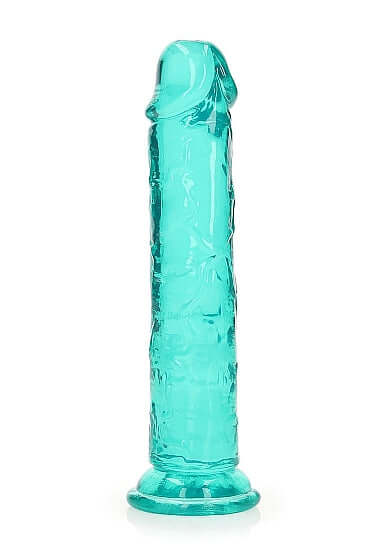 Realrock 7-inch turquoise realistic straight dildo from Shots suitable for anal and vaginal use
