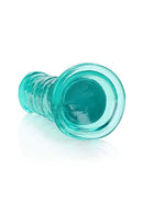 Realrock Straight Realistic 7 inches Turquoise Dildo by Shots, designed for anal and vaginal stimulation.