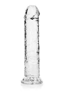 Realrock Clear Realistic Dildo 8 inches for anal and vaginal pleasure with crystal clear design by Shots Toys
