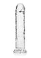 Realrock Clear Realistic Dildo 8 inches for anal and vaginal pleasure with crystal clear design by Shots Toys