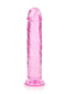 Realrock Realistic Straight Dildo 10 inches in pink color with suction base from Shots Toys, suitable for anal and vaginal use