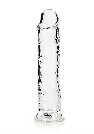 Realrock Realistic 11-inch Clear Straight Dildo from Shots Toys with lifelike design for pleasure