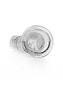 Clear Realrock Realistic Straight Dildo 11 inches by Shots Toys on white background.